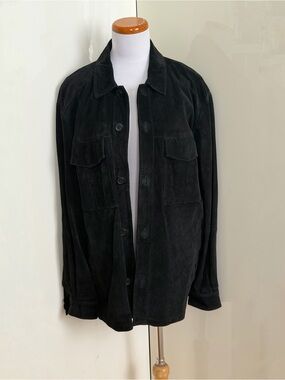 Vintage Rainforest Genuine Suede Shirt Utility Jacket sz S